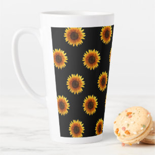 Sunflower Black Latte Mug