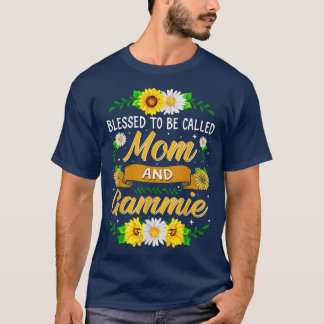 Sunflower Blessed To Be Called Mum And Gammie Moth T-Shirt
