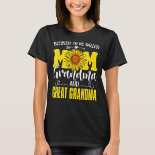 Sunflower Blessed To Be Called Mum And Great Grand T-Shirt