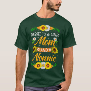 Sunflower Blessed To Be Called Mum And Nonnie Moth T-Shirt