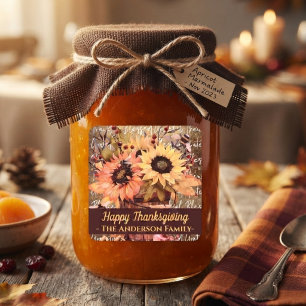 Sunflower Blessings Gratitude Thanksgiving Square Sticker
