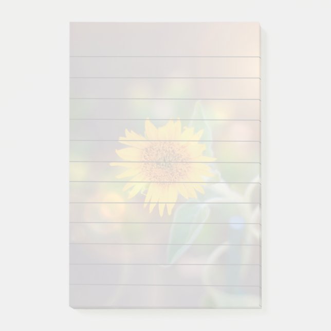 Sunflower bloom 4x6 post it notes pad (Front)