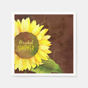 Sunflower Bloom Bridal Shower Napkin