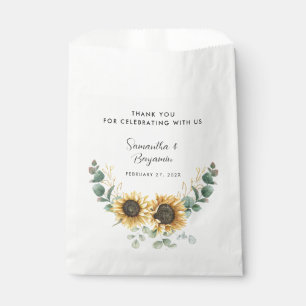 Sunflower Bloom Eucalyptus Wedding Favour Bags