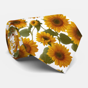 Sunflower Bloom Floral Pattern Tie