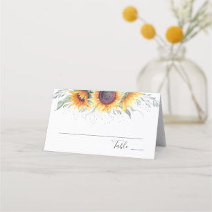 Sunflower Bloom   Floral Wedding Place Card