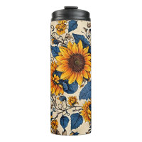 Sunflower Bloom Thermal Tumbler – Sip in Sunshine