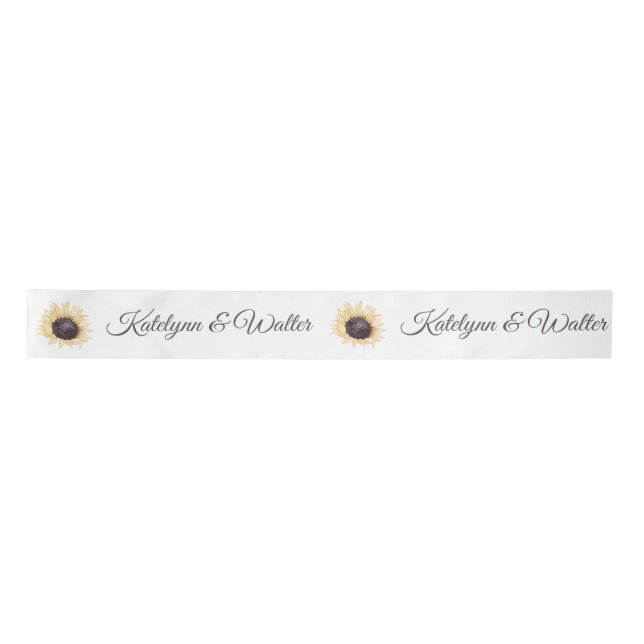 Sunflower Blooms  Personalised Ribbon Satin Ribbon (Front)