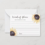 Sunflower Blooms Wedding Advice Cards<br><div class="desc">Add a special touch to weddings and bridal showers with these lined advice cards featuring a watercolor style illustration of beautiful sunflower blooms in yellow and brown.</div>