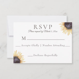 Sunflower Blooms Wedding RSVP Response Card