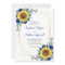 Sunflower Blue Floral Geometric Wedding