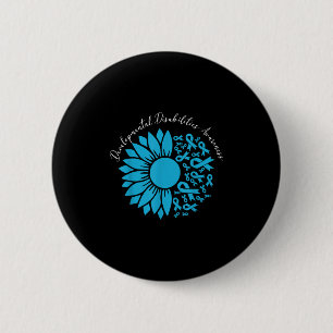 Sunflower Blue Ribbon Developmental Disabilities A 6 Cm Round Badge