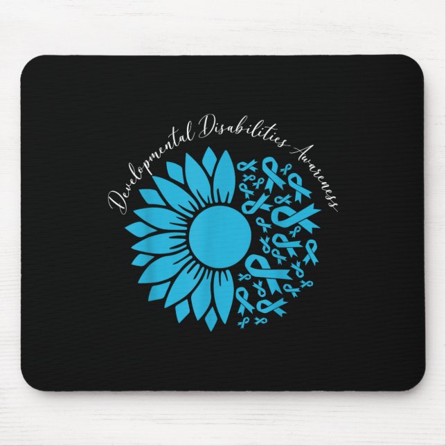 Sunflower Blue Ribbon Developmental Disabilities A Mouse Mat (Front)