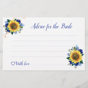 Sunflower Blue Roses Lights Bridal Shower Advice