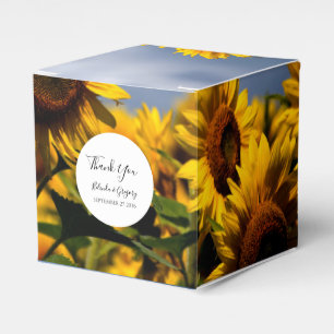 Sunflower Blue Sky Rustic Wedding Favour Box