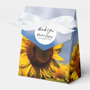 Sunflower Blue Sky Rustic Wedding Favour Box