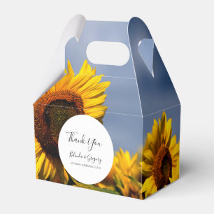 Sunflower Blue Sky Rustic Wedding Favour Box