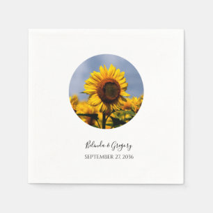 Sunflower Blue Sky Rustic Wedding  Napkin