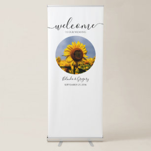 Sunflower Blue Sky Rustic Wedding Welcome Sign