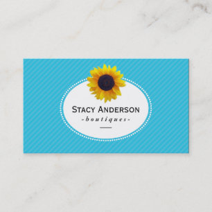Sunflower Blue Stripes Business Card