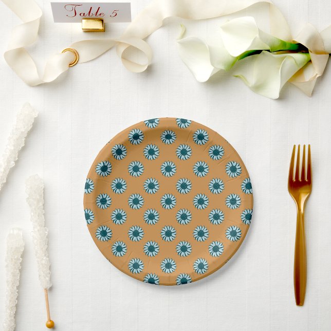 Sunflower Blue Tiny Flowers Paper Plate (Sunflower Blue Tiny Flowers Paper Plates from Studio Posies. )