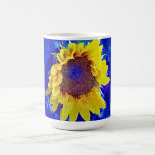 Sunflower Blue Yellow Art Mug Coffee Cup