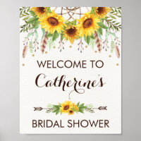 Sunflower Boho Dreamcatcher Bridal Shower Welcome