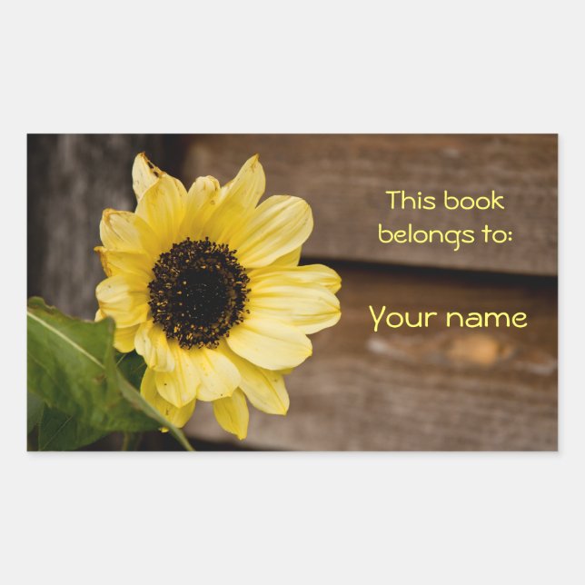Sunflower bookplate sticker (Front)