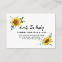 Sunflower Books For Baby Enclosure Card