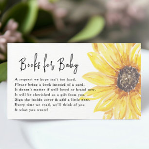 Sunflower Books for Baby Shower Request Card