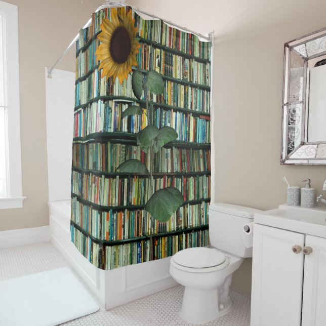 Sunflower Books Shower Curtain (In Situ)
