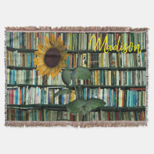 Sunflower Books Throw Blanket