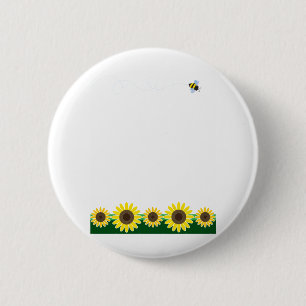Sunflower Border 6 Cm Round Badge