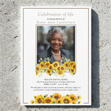Sunflower Border Celebration of Life Photo Funeral