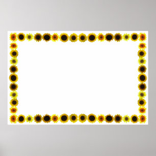 Sunflower Border/Frame without Background Poster