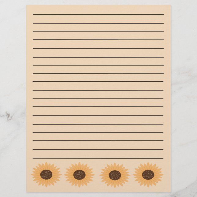 Sunflower Border Recipe Binder Pages (Front)