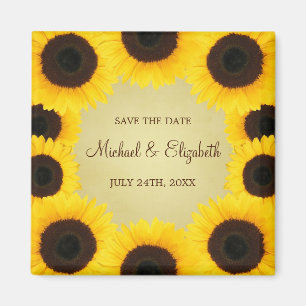 Sunflower Border Save the Date Magnet