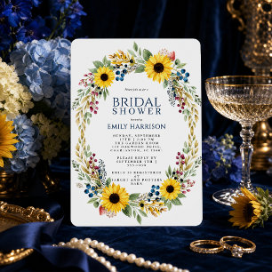 Sunflower Botanical Bridal Shower Invitation