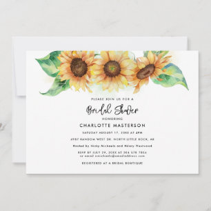 Sunflower Botanical Floral Bridal Shower Invitation
