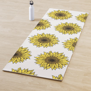 Sunflower, botanical, gift for women yoga mat