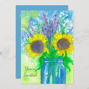 Sunflower Bouquet Birthday Party Invitation