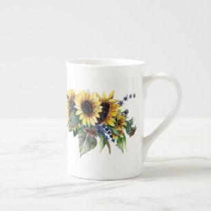 Sunflower Bouquet Bone China Mug