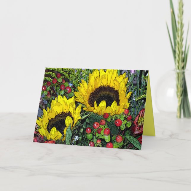 Sunflower Bouquet! Card (Front)