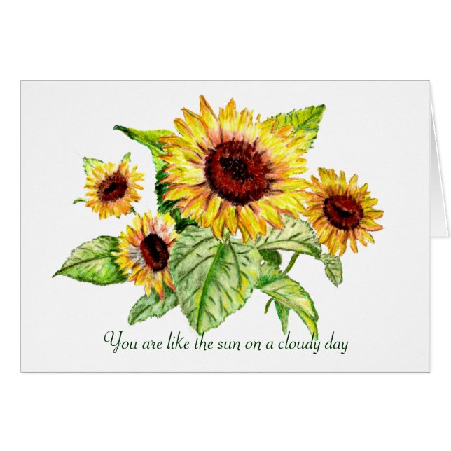 Sunflower Bouquet Card (Front Horizontal)