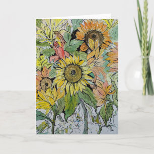 sunflower bouquet card