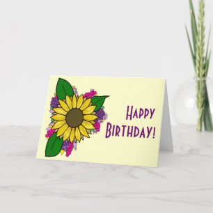 Sunflower Bouquet Card - Happy Birthday