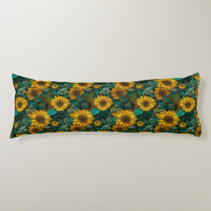 Sunflower Bouquet Condo Decor Floral Bed Body Cushion