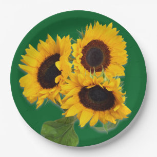 Sunflower Bouquet Disposable Paper Plate