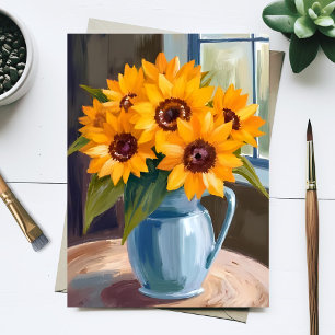 Sunflower Bouquet Floral Watercolor Card