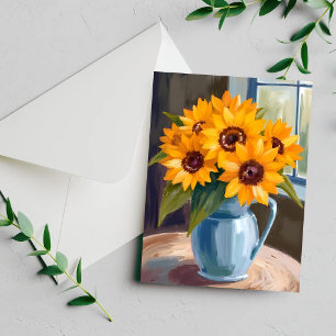 Sunflower Bouquet Floral Watercolor Card